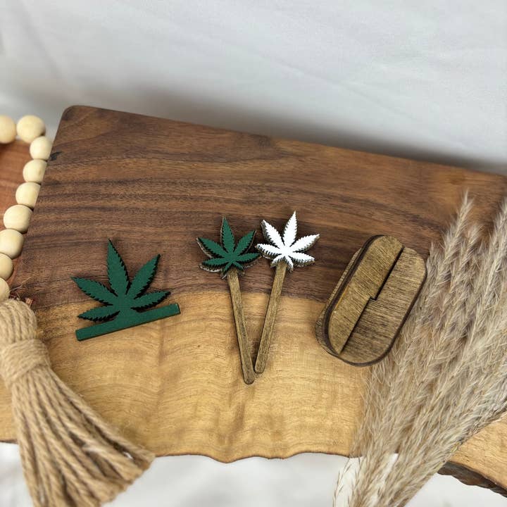 White oak - Wholesale Humidor/Cigar Accessory - Custom Wood rolling tray sets with any words6