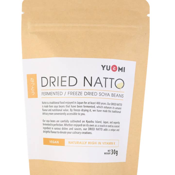 YU&MI - Vente Légumes secs/déshydratés - Natto séché - Fèves de soja fermentées lyophilisées 30g
