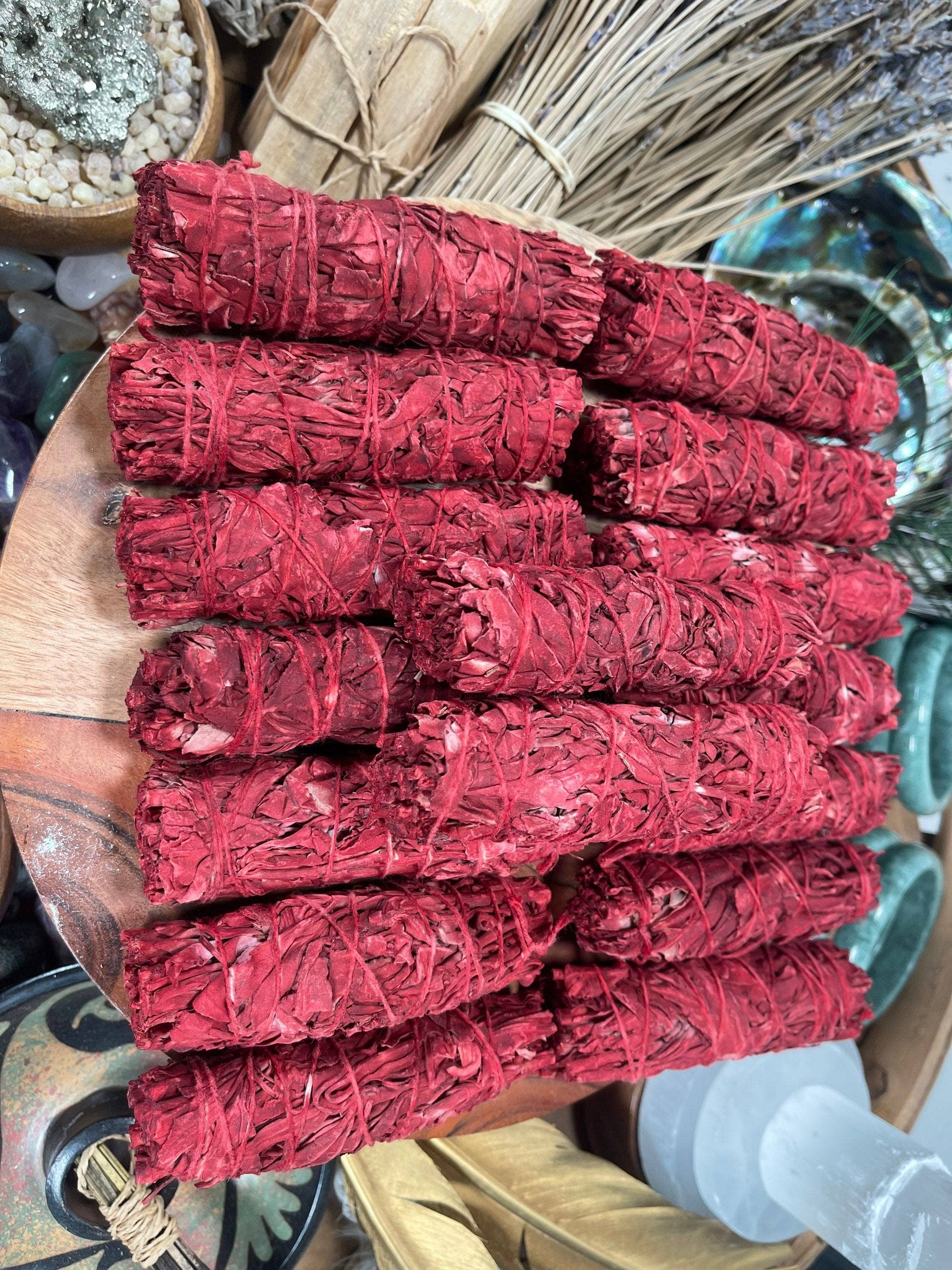 CaNatureLover - Wholesale Sage Bundle - ORGANIC Dragon Blood Sage Smudge Sticks I Dragon Blood Sage High Quality 2 side cutted , high quality  Free Shipping, Smudging kit, Red Sage8