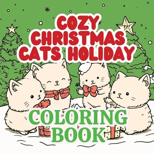 Books by splitShops - Wholesale Coloring & Activity Book - Adult - Cozy Christmas Cats Holiday Coloring Book: Adorable Kawaii Cats & Hygge Christmas Coloring Book - Paperback