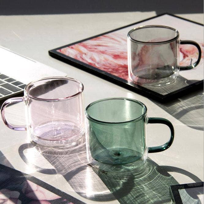 Our Dining Table - Wholesale Coffee Mug - Colored Double Wall Insulated Glass Mugs5