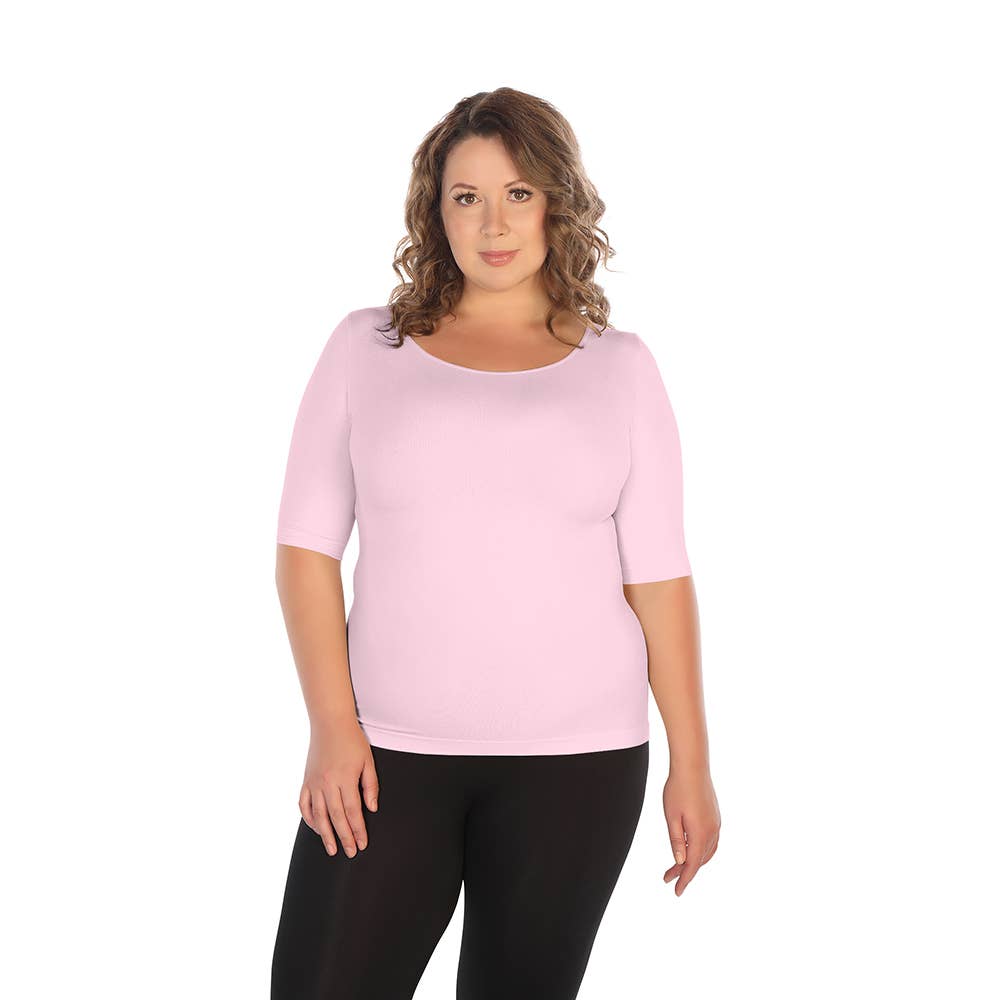 Skinnytees - Wholesale Knit Top - Women's - Plus Half Sleeve Crew Neck Tee7