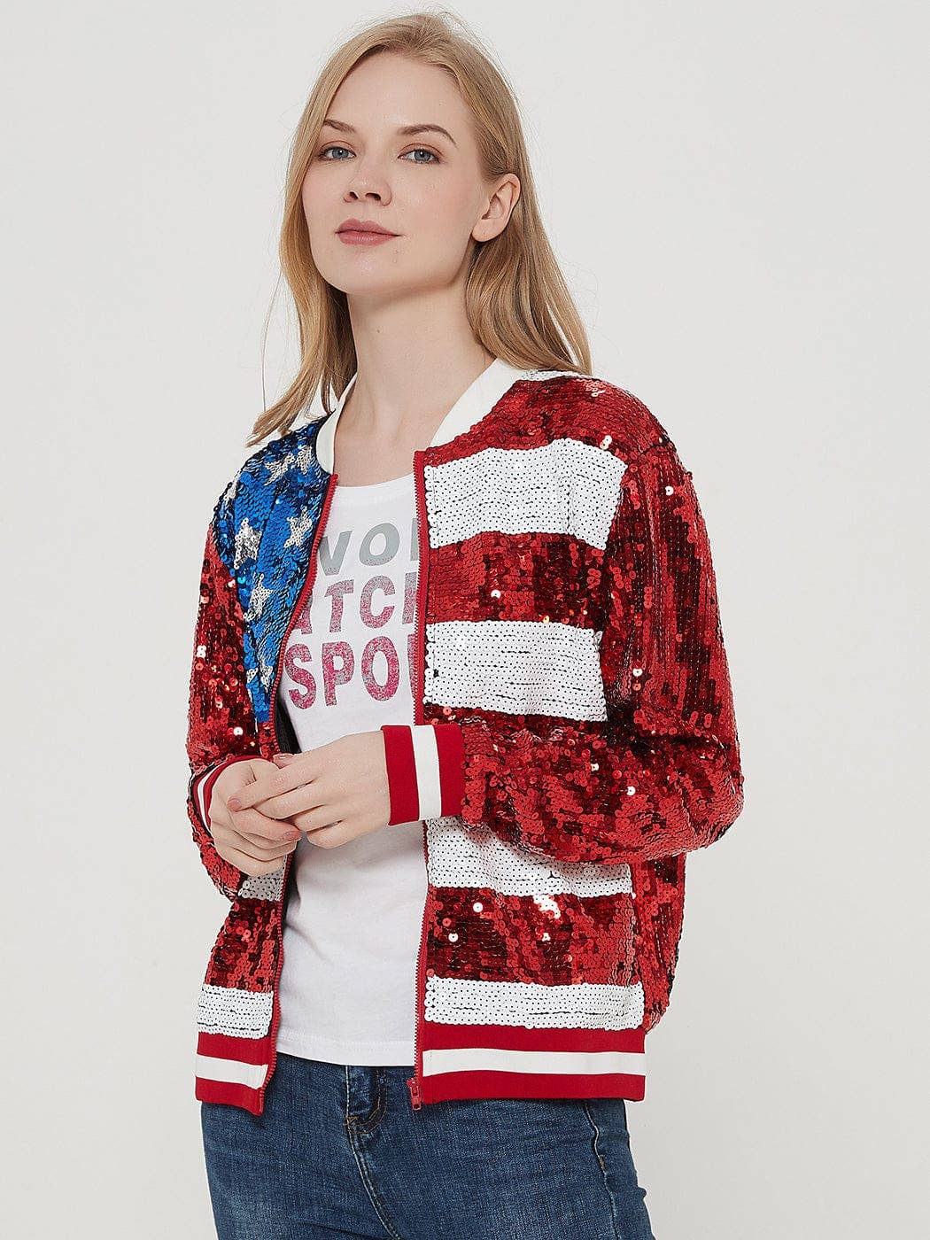 Anna Kaci Wholesale - Vente Bombers – femme - Blouson aviateur zippé à sequins11