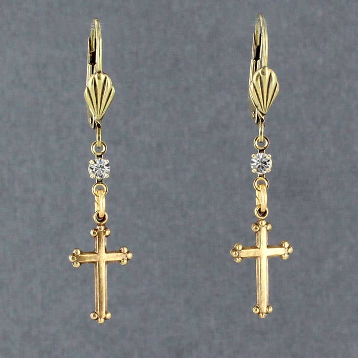 Cross Earring NE866-STM for wholesale by Sadie Green's Jewelry