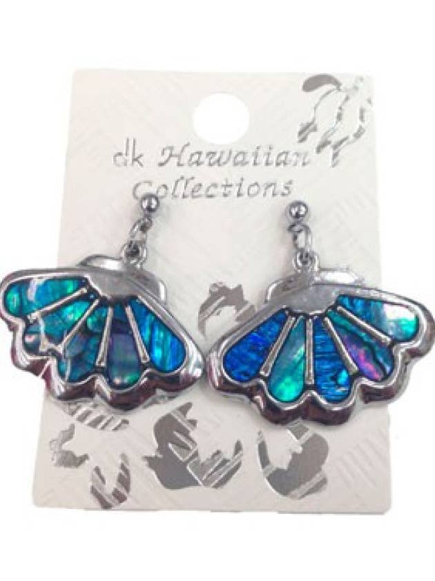 Clam Shell Paua Shell Earrings for wholesale by DK Hawaii