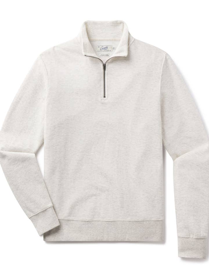 New Windsor Double Cloth 1/4 Zip Mock - Havregryn Heather för wholesale av Grayers