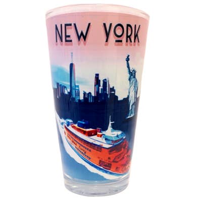 New York Staten Island Ferry Sunset Pint Glass for wholesale by Happy Place by Lola Star
