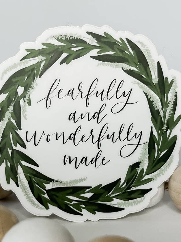 Fearfully and Wonderfully Made Sticker for wholesale by Oliva Roots