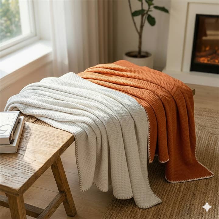 Embossed Waffled Throw 60" x 80" (150 x 200 cm) for wholesale by FLUFFERY