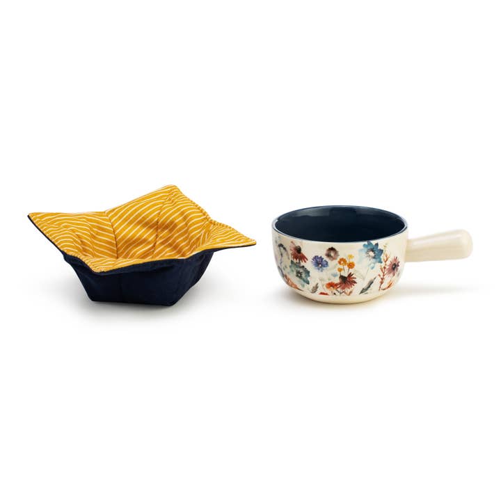 DEMDACO - Wholesale Kitchen Tool/Gadget - Soup Crock & Bowl Cozy - Meadow Flowers1