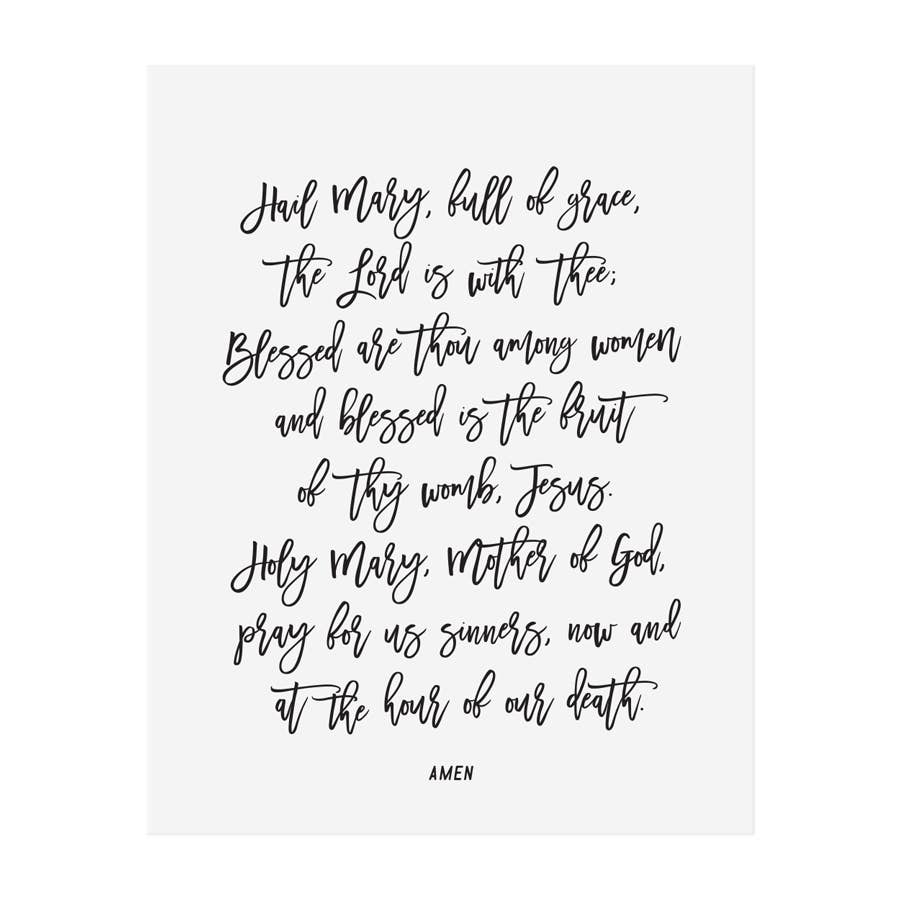 The Anastasia Co – wholesale Art print – Hail Mary Prayer Print | Catholic Decor0