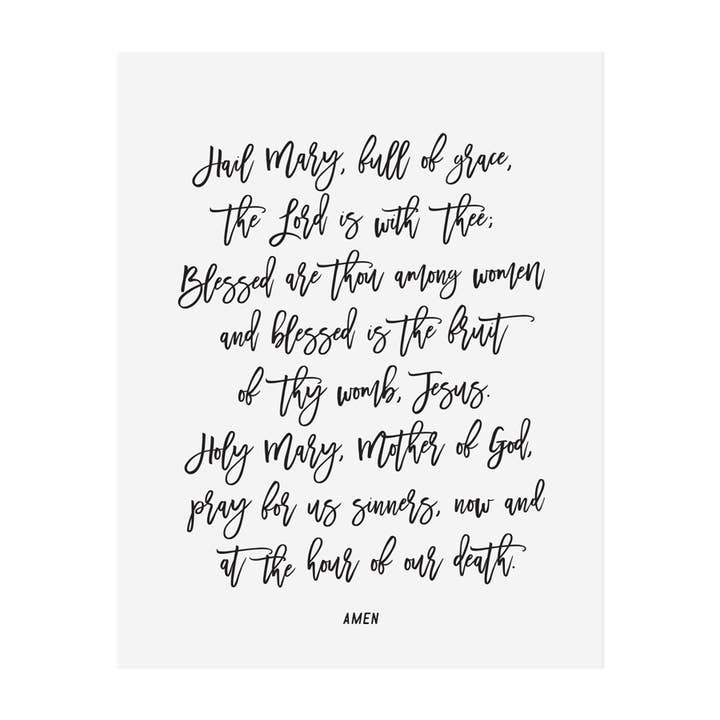 The Anastasia Co - Wholesale Art Print - Hail Mary Prayer Print | Catholic Decor