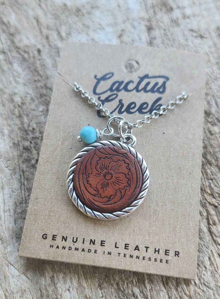 Cocklebur & Co. - Wholesale Pendant/Charm Necklace - "Nellie" Genuine Leather Necklace0