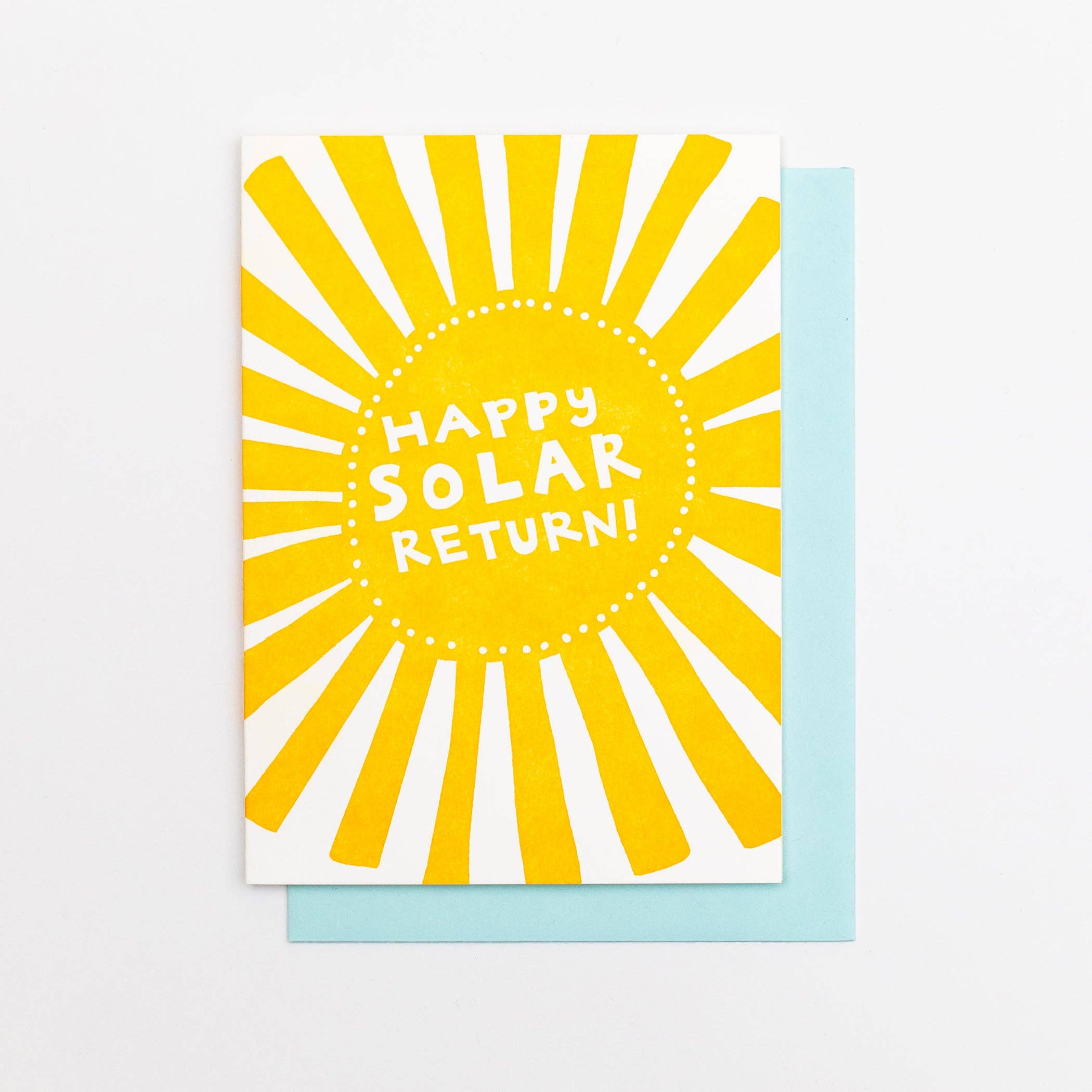 Macon York Press - Wholesale Birthday Card - Birthday Letterpress Greeting Card: Sunshine "Happy Solar Return"