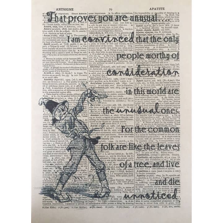 Parksmoonprints – wholesale Art print – Wizard Of Oz Unusual Dictionary Quote - Quirky Wall Art
