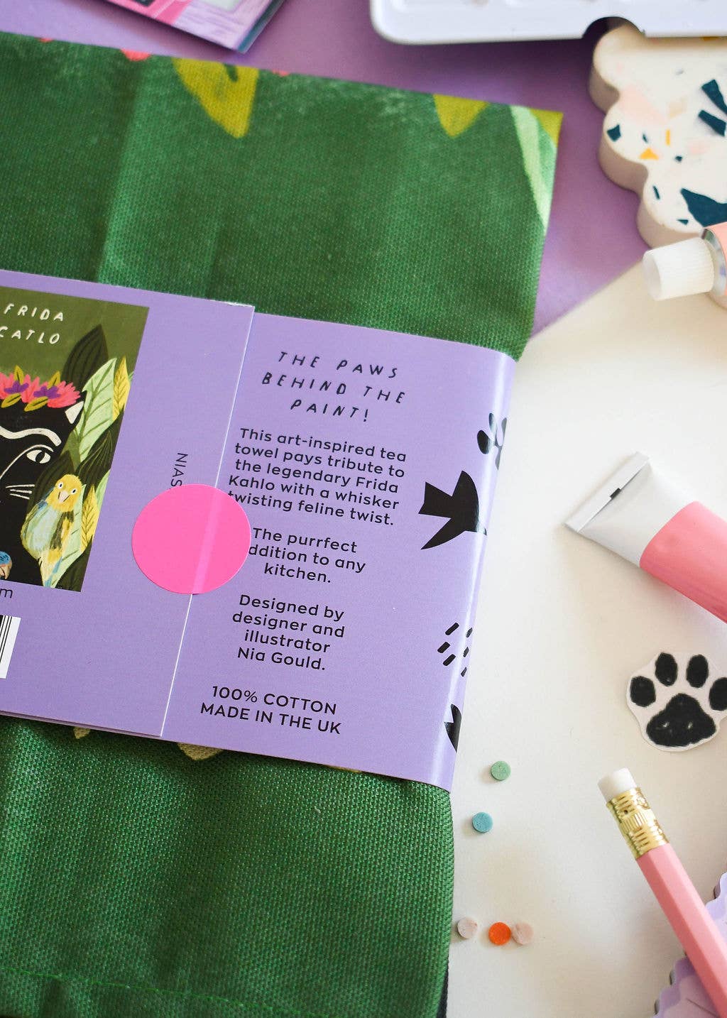 Niaski - Feline Fine Art (USA DUTIES PAID) - Wholesale Tea Towel - Frida Catlo Cat Tea Towel5