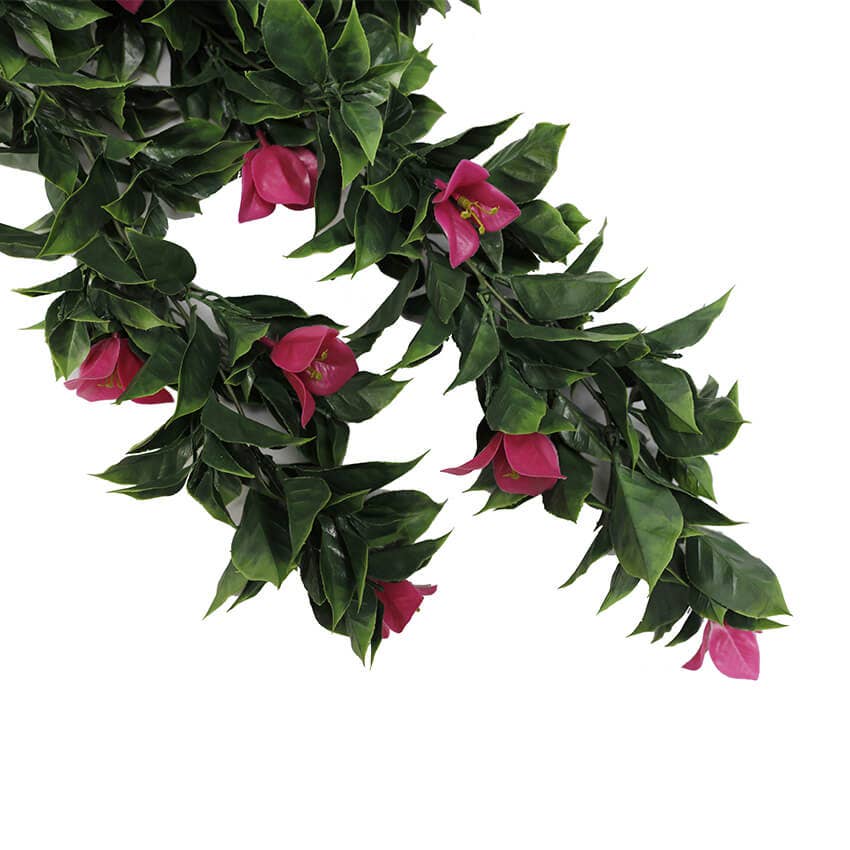 Designer Plants - Wholesale Artificial Flowers - (5 Pieces) Vibrant Pink Hanging Artificial Bougainvillea Plant, UV Resistant 30"3