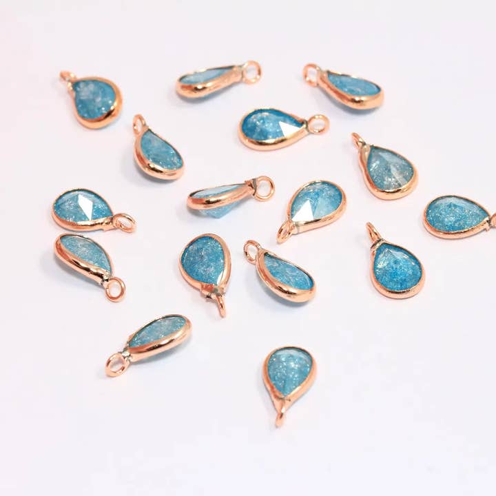 11mm Rosaguld CZ Blå Krystal Armbåndsvedhæng, ZRCN746 for engroshandel hos QueenJewelryM