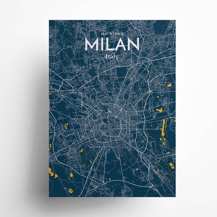 Milan City Map Poster for wholesale by OurPoster.com