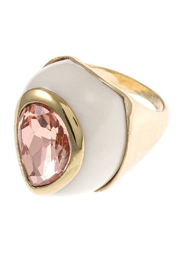 Andrea Bijoux - Wholesale Cocktail/Statement Ring - Faceted Stone Accent Ring1