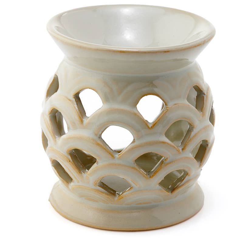 Puckator EU - Wholesale Oil Warmer - Eden Scallop Cut out Ceramic Oil Burner2