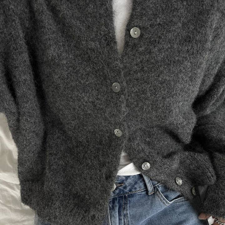 Suhkasana - Wholesale Cardigan - Women's - Soft Wool Blend Knit Cardigan Women Button Front Sweater7