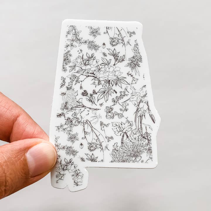 Alabama Botanical State Sticker for wholesale by Wildflower Paper Company