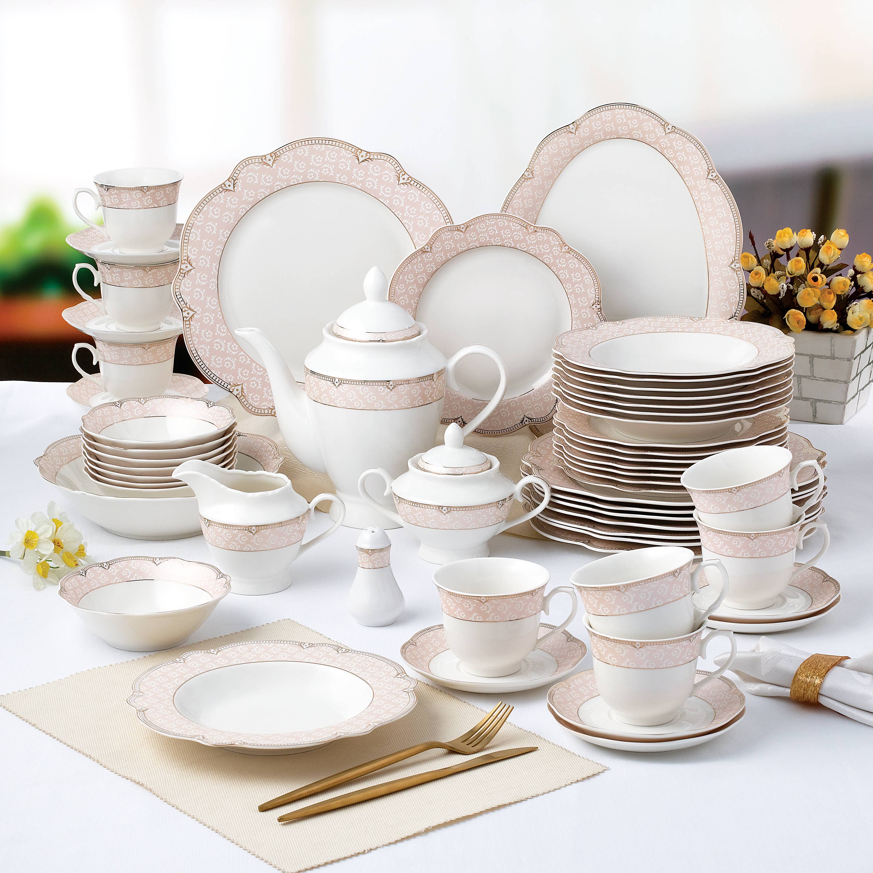 Gifts Plus - Wholesale Dinnerware Set - "Sandra" #10522G-57 (Pack 1)0