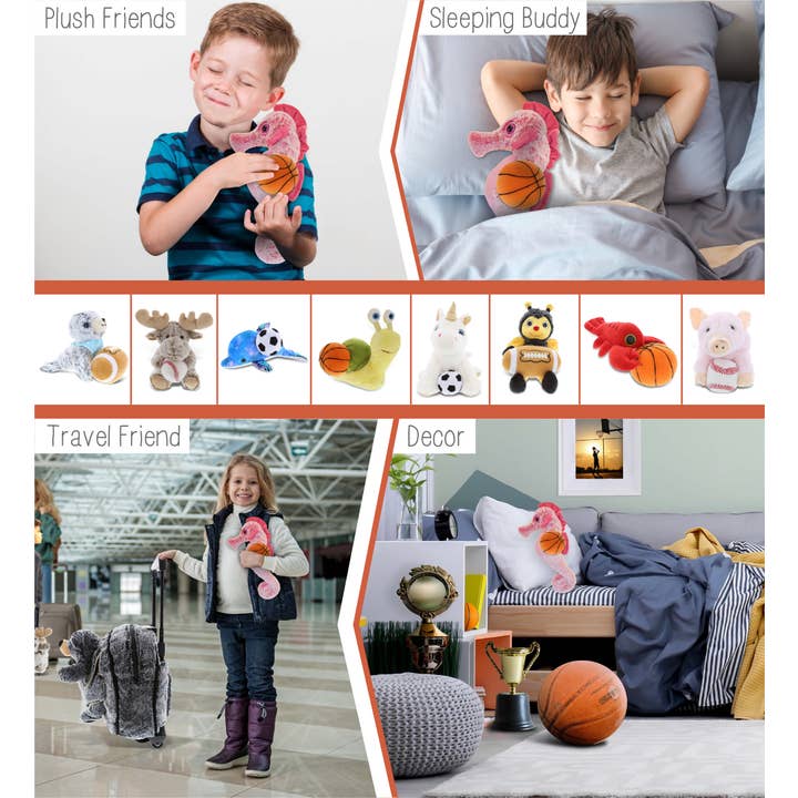 Cota Global – Großhandel Kuschel-/Plüschtier – Kind & Baby – Plüsch-Basketball - Superweiches Plüsch - Seepferdchen