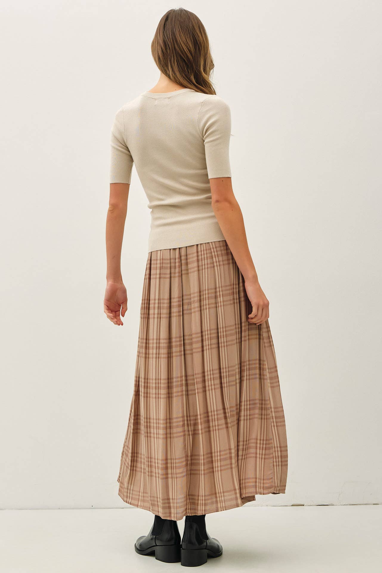 Be Cool - Wholesale Skirt - Women's - PLAID PRINTED PLEATS MIDI SKIRT 6