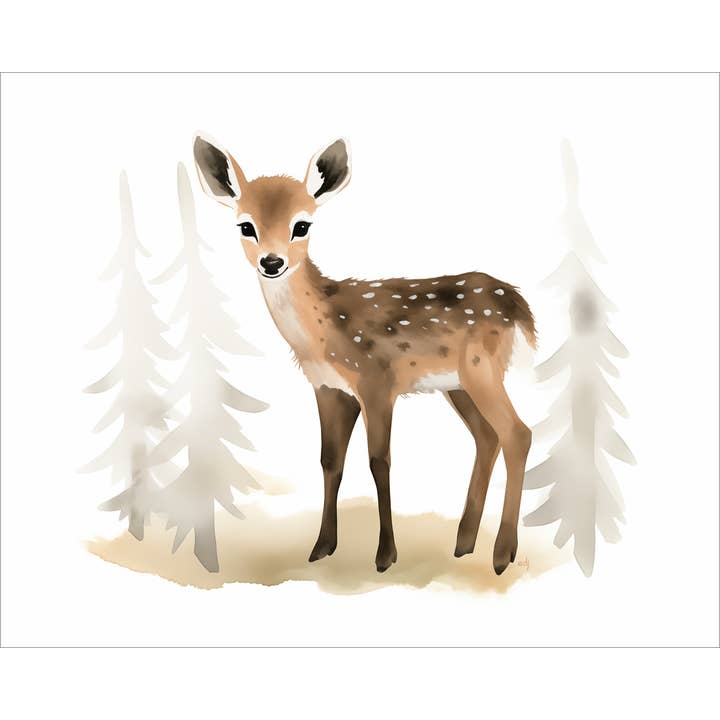 Faon (Cerf) pour la vente par Paper Lion Art