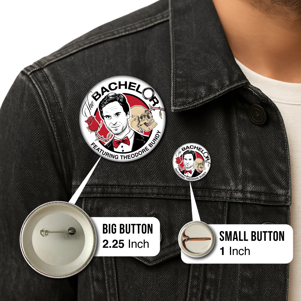 Static Cat Studio - Wholesale Lapel Pin/Button - The Bachelor Featuring Theodore Bundy – Pin3