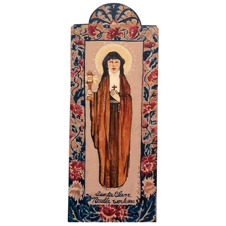 Santa Clare - Needleworkers and Sore Eyes for wholesale by Lynn Garlick Retablos