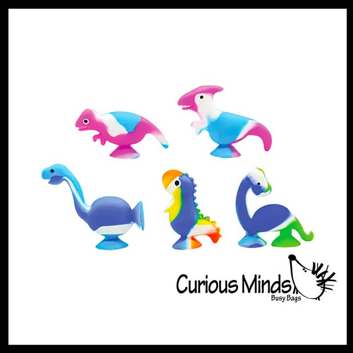 Curious Minds Toys - Wholesale Bath Toy - Baby - 1 Suction Cup Dinosaurs - Window Water Bath Toy - Auditory