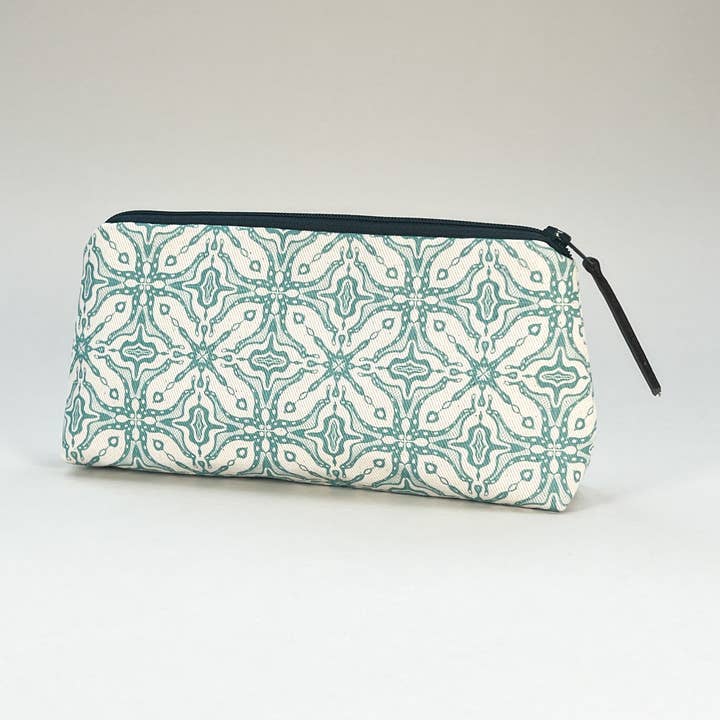 Teal Tile Medium Pencil Case for wholesale by Grace Jackson Design