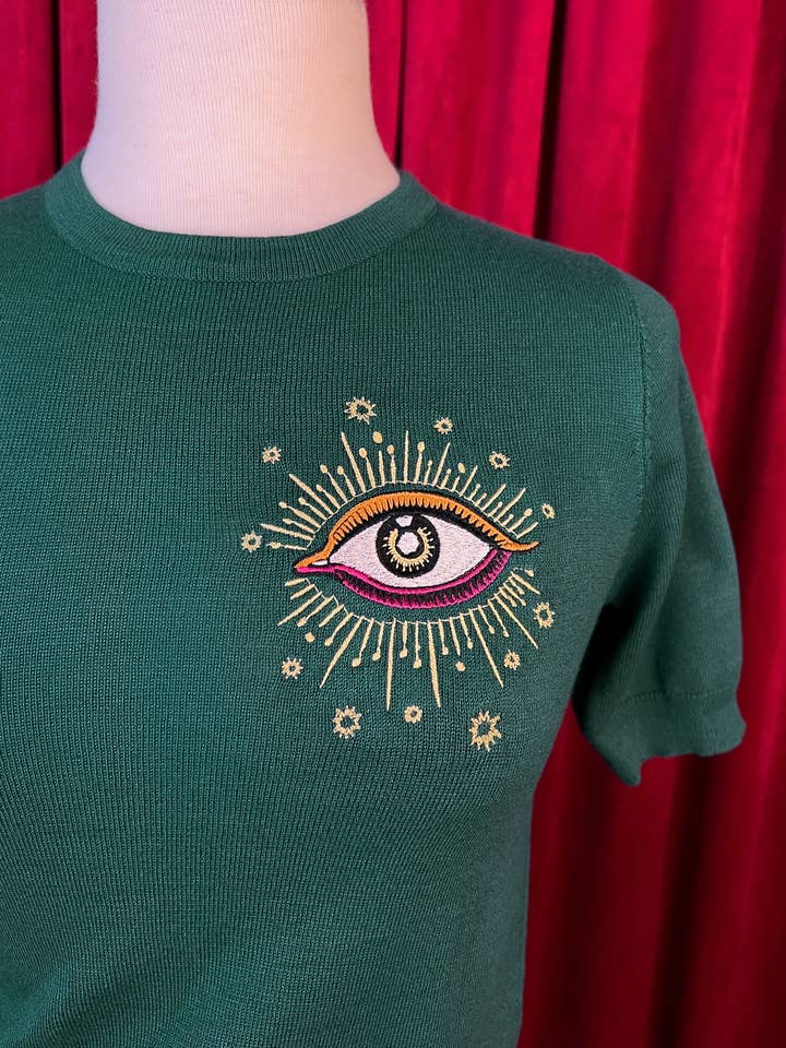 Mischief Made – wholesale Pullovertröja - Dam – Third Eye kortärmad tröja i påfågel4