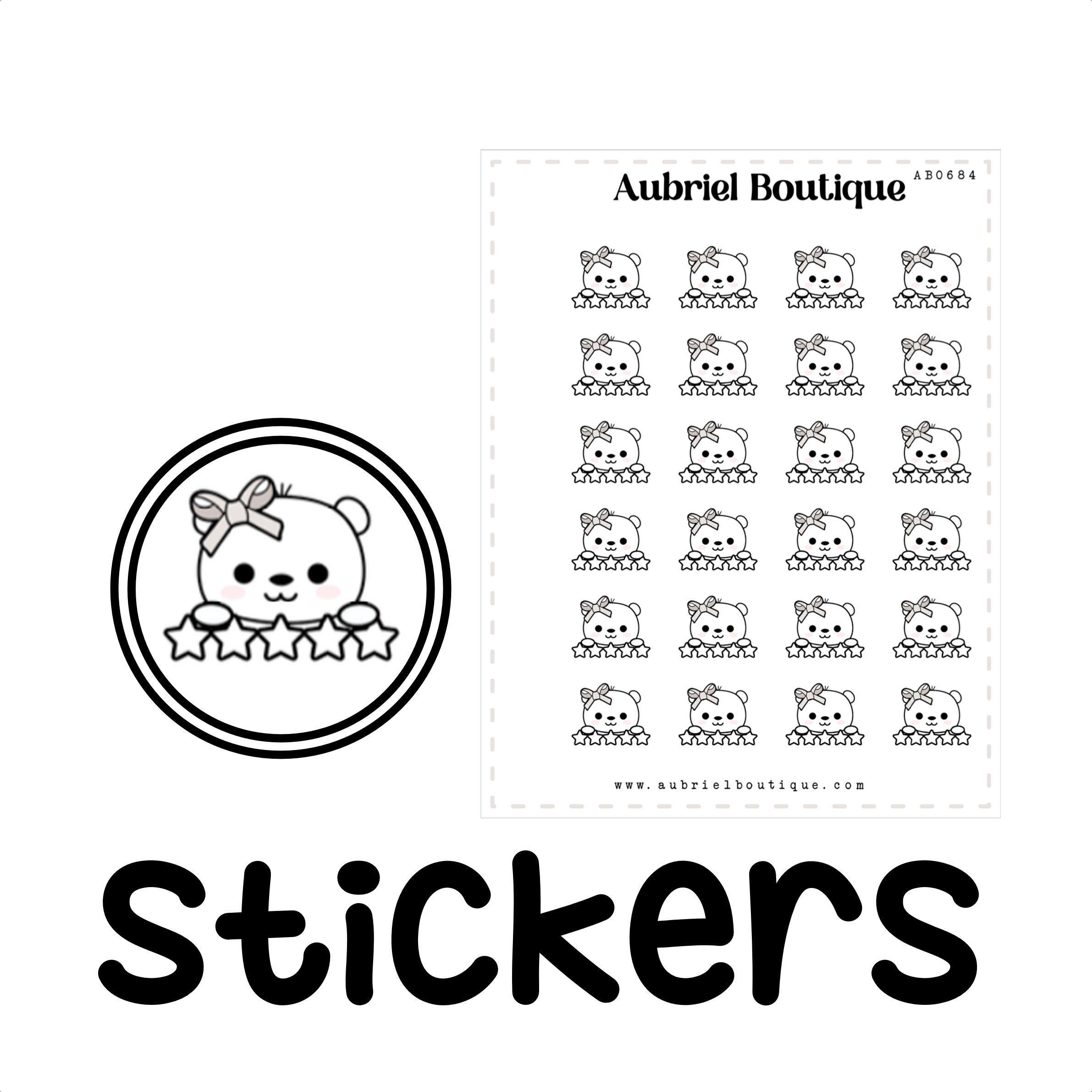 AubrielBoutique - Wholesale Sticker - REVIEW, planner stickers — AB06840