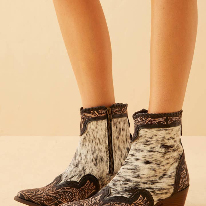 MYRA - EU - Wholesale Cowboy Boots - Women's - Glennchester Hair-on Hide & Hand-tooled Boots8