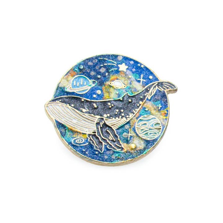 Oh, Heart! - Wholesale Lapel Pin/Button - Nebula Space Whale Enamel Pin