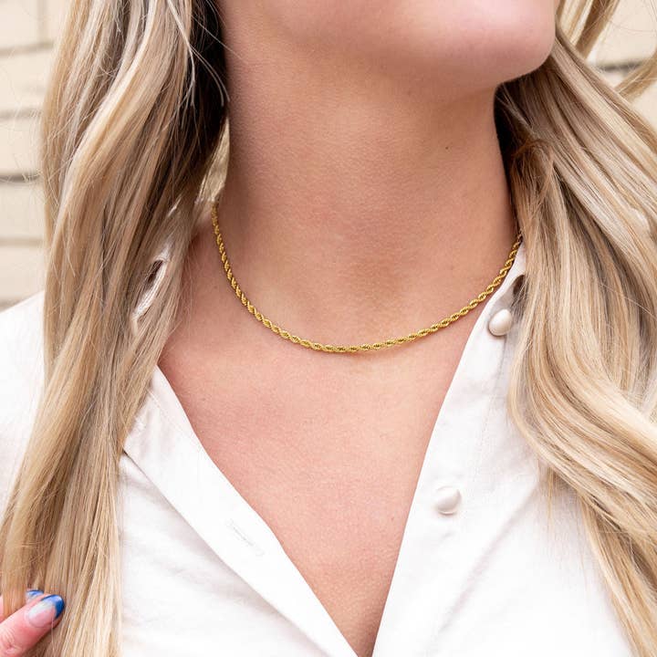 Spiffy & Splendid - Venta al por mayor Collares de cadenas y eslabones - Cadena tipo cuerda dorada de lujo, 18 pulgadas18