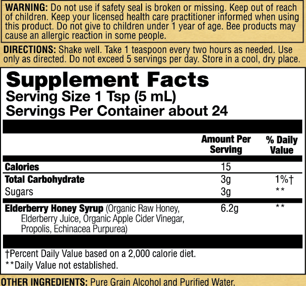 Zand - Wholesale Oral Supplement/Vitamin - Elderberry Syrup with Grade A Raw Honey1