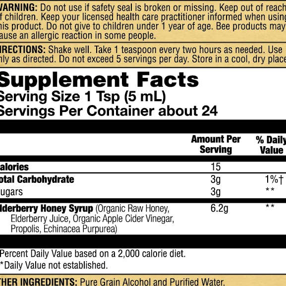 Zand - Wholesale Oral Supplement/Vitamin - Elderberry Syrup with Grade A Raw Honey1