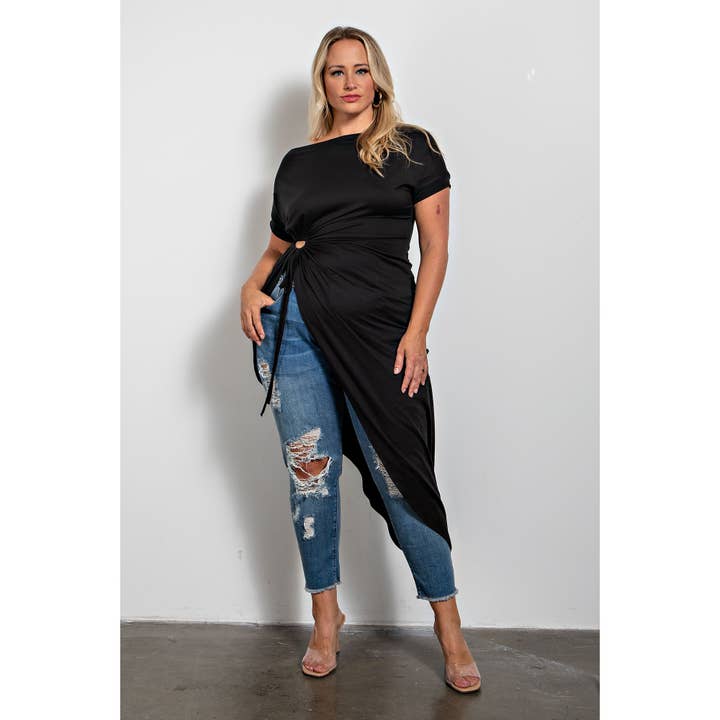 HAUT À MANCHES COURTES DE STYLE ESTIVAL GRANDE TAILLE pour la vente par Black Pearl Clothing