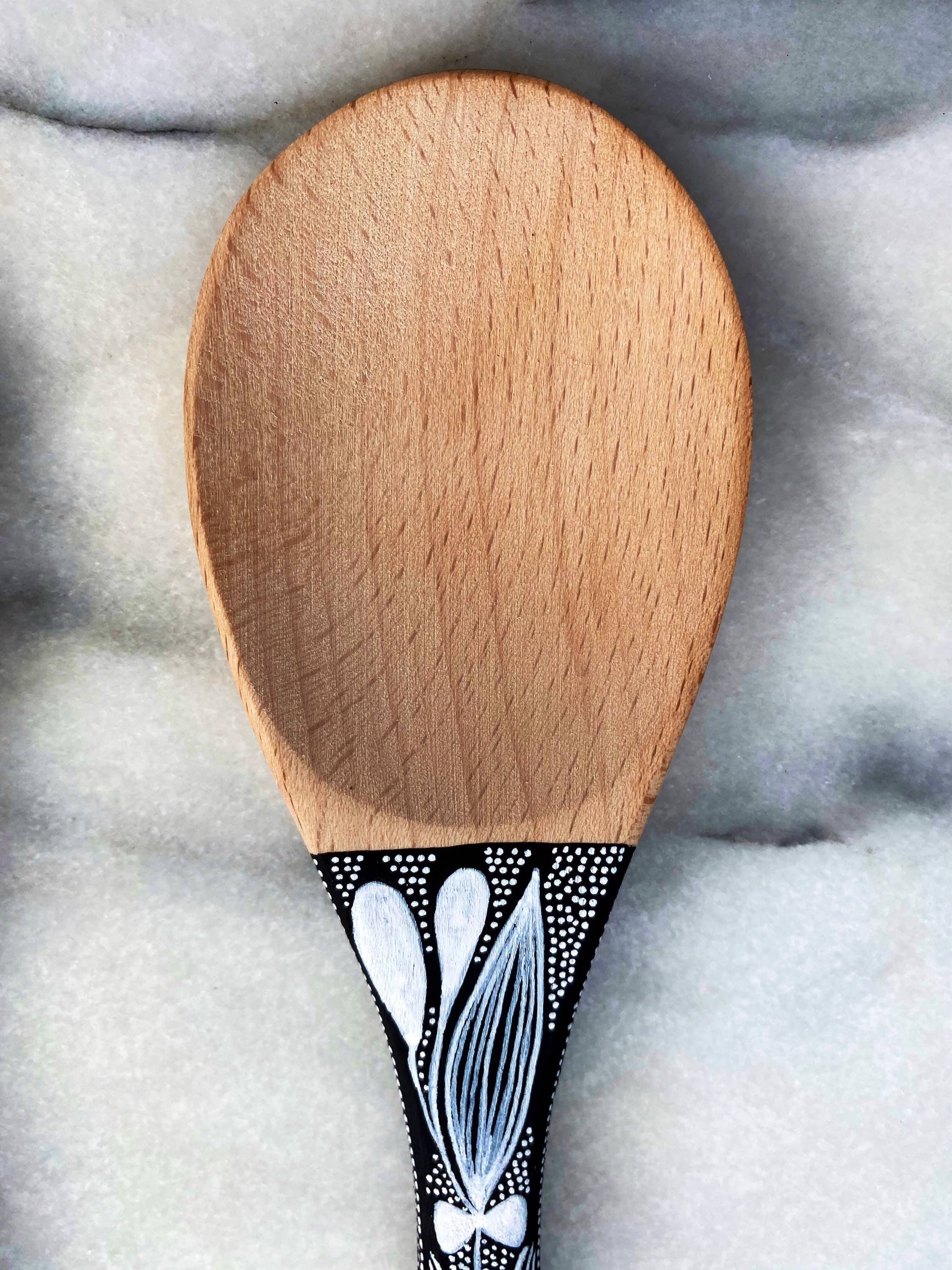 Oh The Places We Go Shop - Vendita all'ingrosso Utensile da cucina - Cucchiai da Insalata Neri e Bianchi in Legno2