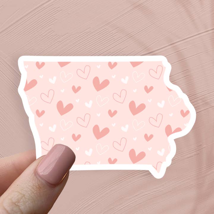 Iowa Coeurs State Sticker pour la vente par The State Stickers