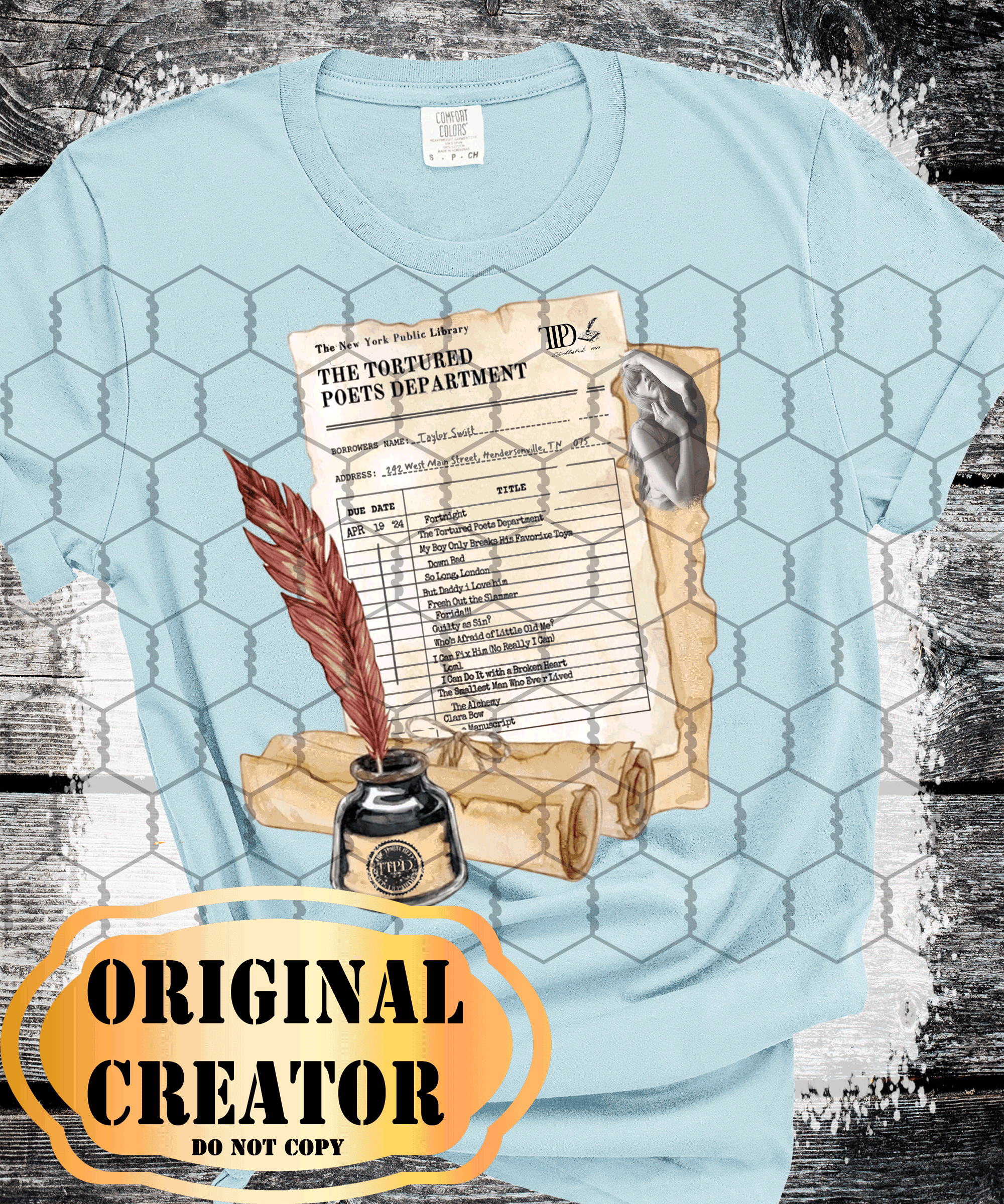 A Blessed Texas Mess Boutique - Wholesale T-Shirt (Graphic) - Women's - Tortured Poets Dept 2024 Taylor Swift Music Inspired Swiftie1