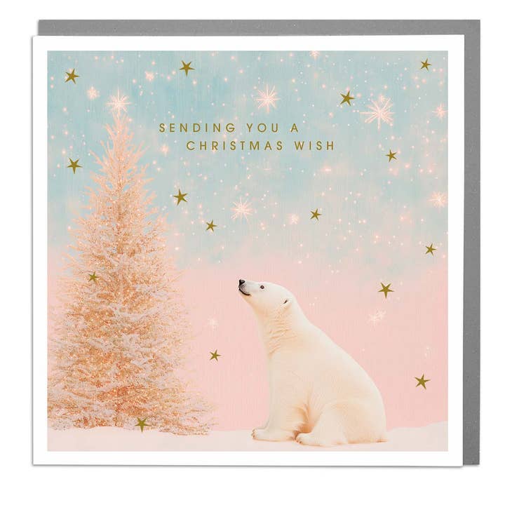 Polar Bear - Christmas Wish Card by Lola Design for wholesale by Lola Design Ltd