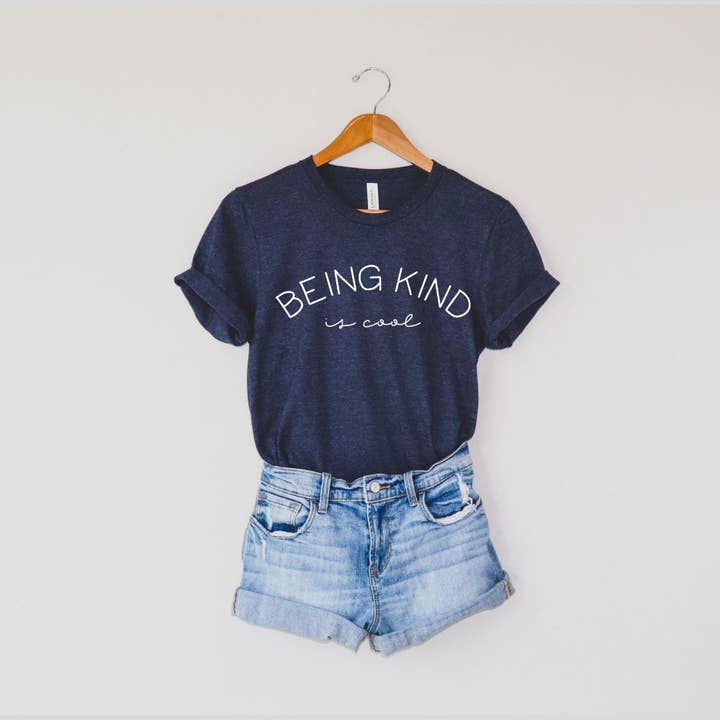 208 Tees - Wholesale Screen Printed T-Shirt - Women's - Kind Is Cool Tshirt Graphic Tee 061