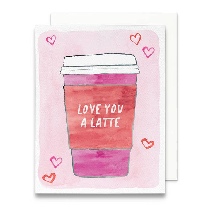 Love You A Latte Greeting Card | Valentine's Day Card for wholesale by Gert & Co