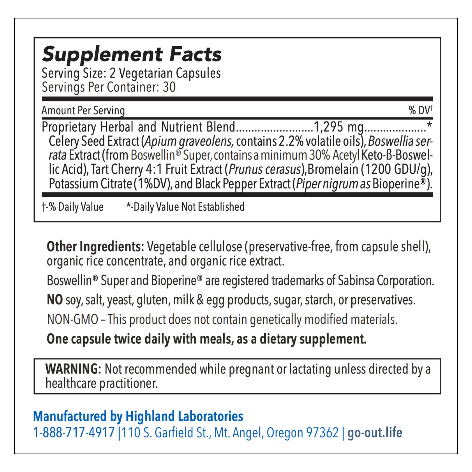 Mt. Angel Vitamins - Wholesale Oral Supplement/Vitamin - Go-Out Extra Strength7